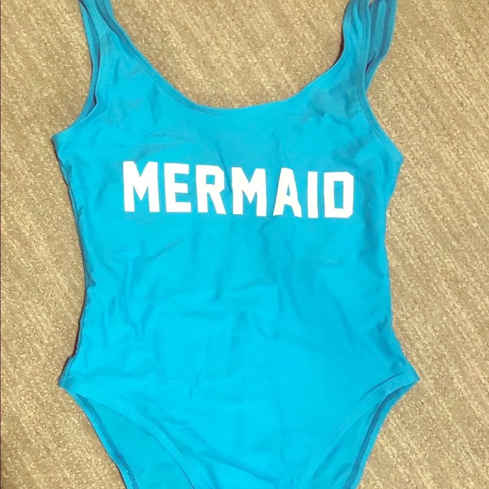 “Mermaid” Logo One-Piece Swimsuit